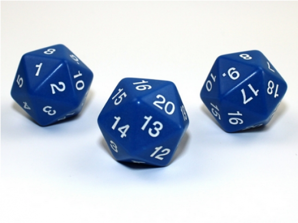 Countdown 30mm d20 Blue/white (1)