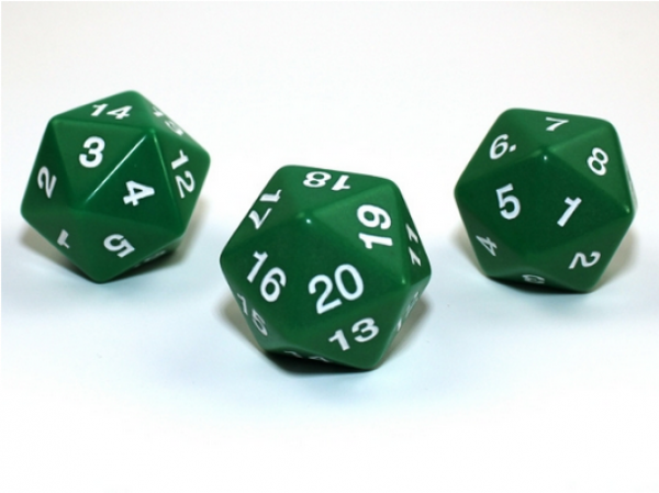 Countdown 30mm d20 Green/white (1)