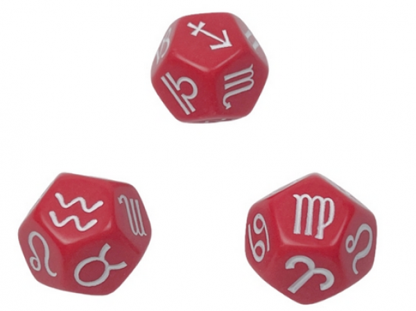 Zodiac Symbols Red/white 18mm d12 (1)