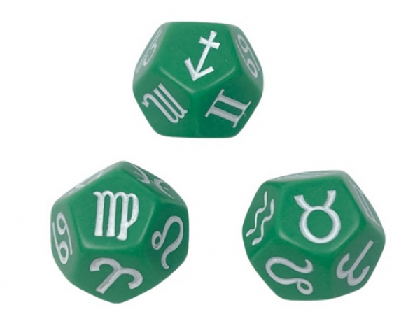 Zodiac Symbols Green/white 18mm d12 (1)