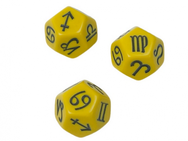Zodiac Symbols Yellow/black 18mm d12 (1)