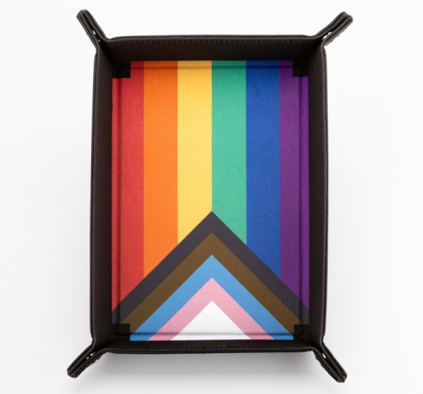 Pride Fold Up Velvet Dice Tray: Rainbow Flag