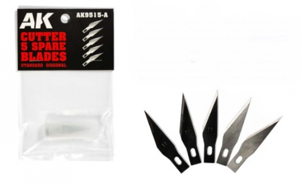 AK-Interactive: Hobby Knife Standard Diagonal Blade Replacement (5)