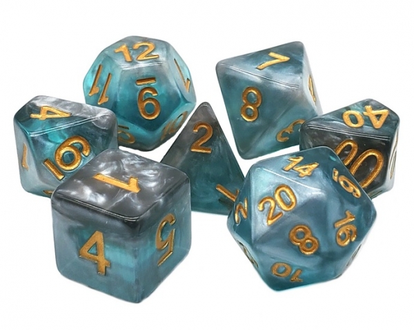 Old School RPG Dice Set: Gradients - Cold Steel (7)