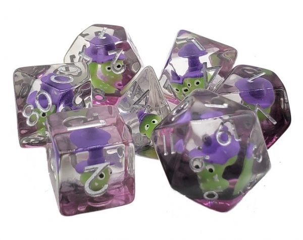 Old School RPG Dice Set: Infused - Green Goblin (7)