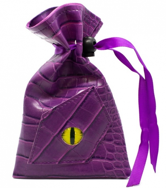 Old School Dice: Dragon Eye RPG D&D Dice Bag - Purple Dragon