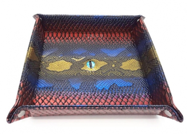 Old School Dice: Dragon Eye Rolling Tray - Spectral Blue & Gold