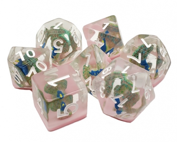 Old School RPG Dice Set: Animal Kingdom - Peacock Strut (7)