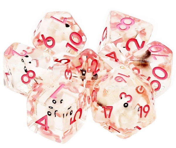 Old School RPG Dice Set: Animal Kingdom - Pink Bunny Rabbit (7)