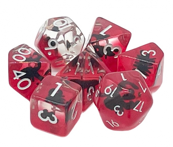 Old School RPG Dice Set: Animal Kingdom - Scorpion (black/red) (7)