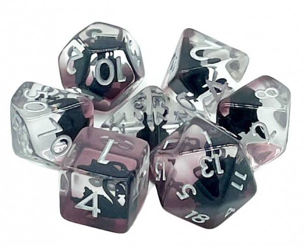 Old School RPG Dice Set: Animal Kingdom - Swan (black) (7)