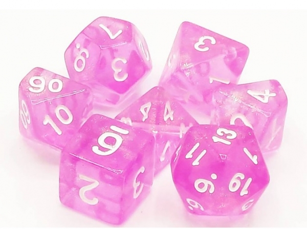 Old School RPG Dice Set: Galaxy - Lilac Shimmer (7)