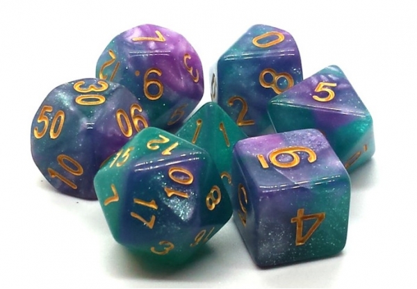 Old School RPG Dice Set: Galaxy - Nothern Lights (7)
