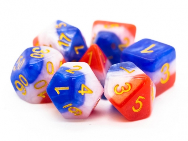 Old School RPG Dice Set: Gradients - American Flag (7)