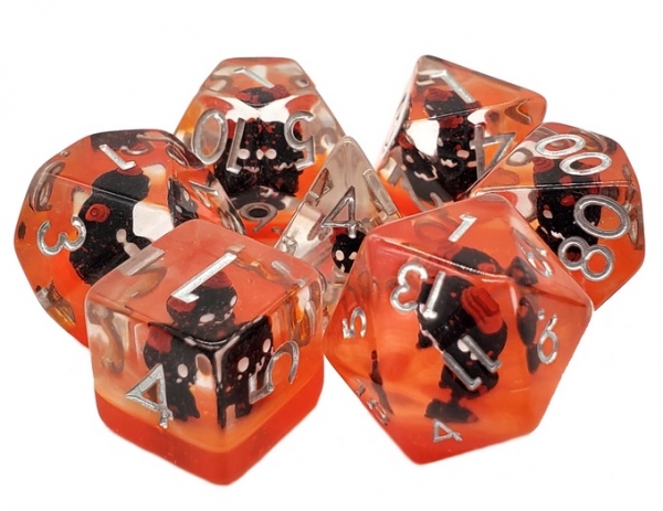 Old School RPG Dice Set: Infused - Demon (red) (7)
