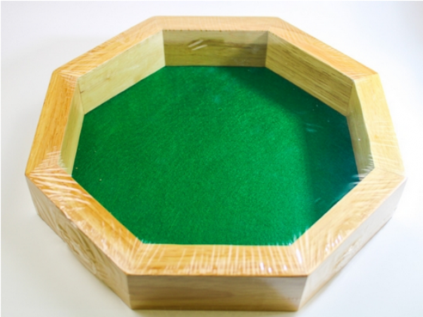 10 inch Wood Dice Tray - Octagon (1)