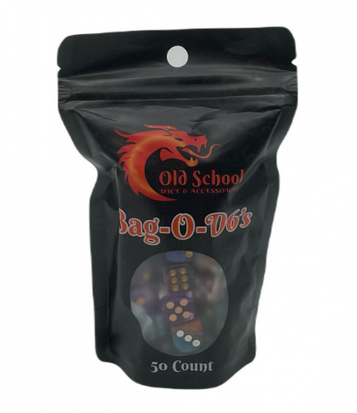 Old School RPG Dice Set: Bag O' D6's 12mm Vorpal - Mixed Colors (50ct)