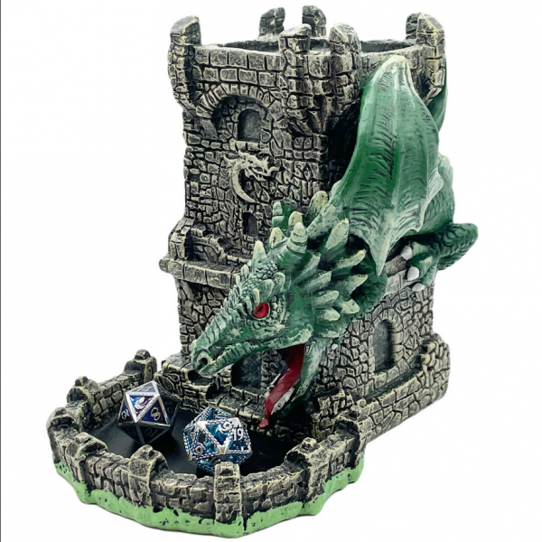 Old School Dice: Dice Tower - Dragon's Fury Green