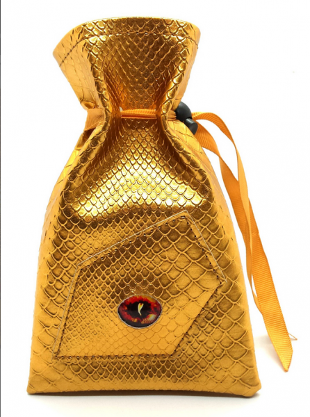 Old School Dice: Dragon Eye RPG D&D Dice Bag - Gold Dragon