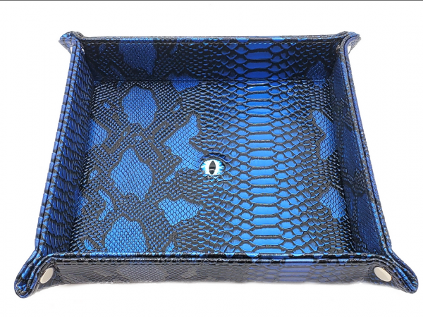Old School Dice: Dragon Eye Rolling Tray - Spectral Blue & Black