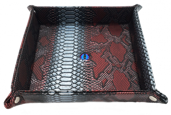 Old School Dice: Dragon Eye Rolling Tray - Spectral Red & Silver