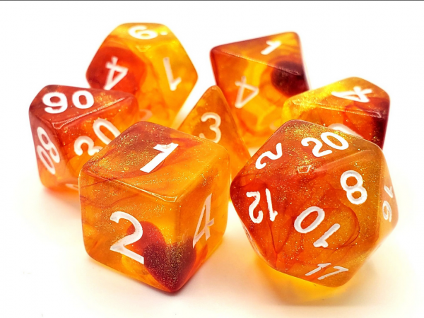 Old School RPG Dice Set: Galaxy - Exploding Sun (7)