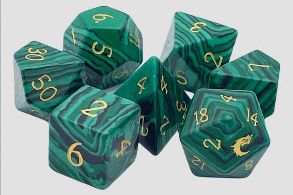Old School RPG Dice Set: Gemstone - Malachite (7)