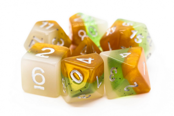 Old School RPG Dice Set: Gradients - Kiwi Fruit (7)