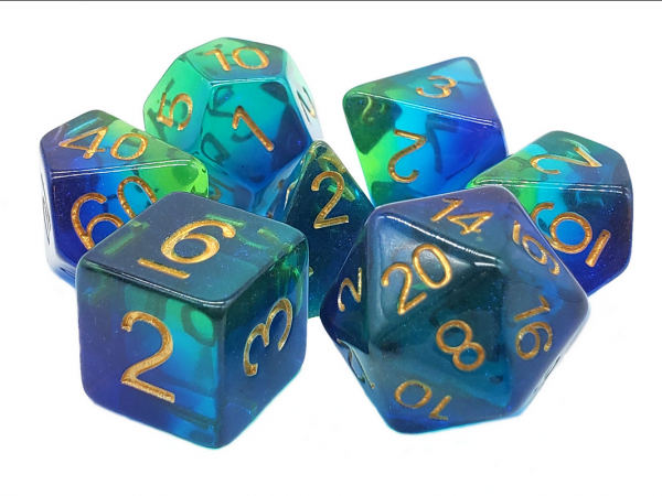Old School RPG Dice Set: Gradients - Night Time Swim (7)