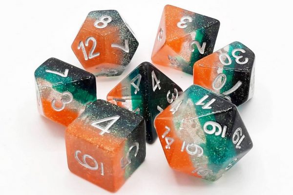 Old School RPG Dice Set: Gradients - Oh Clementine (7)