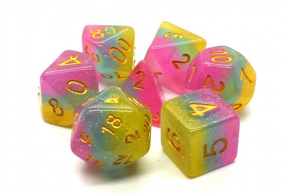 Old School RPG Dice Set: Gradients - Translucent Candyland (7)