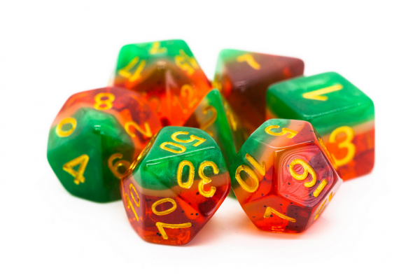 Old School RPG Dice Set: Gradients - Watermelon Yum (7)