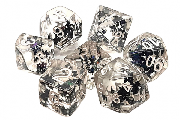 Old School RPG Dice Set: Infused - Black Butterfly (7)
