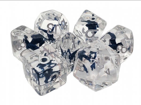Old School RPG Dice Set: Infused - Blue Pegasus (7)