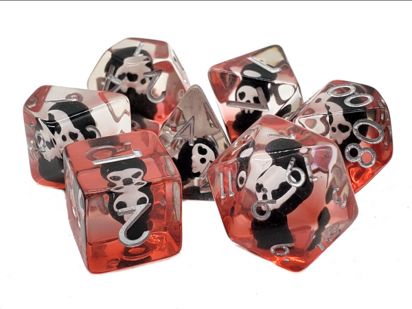 Old School RPG Dice Set: Infused Demon - Black (7)