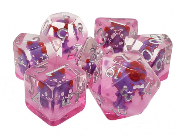 Old School RPG Dice Set: Infused Demon - Purple (7)