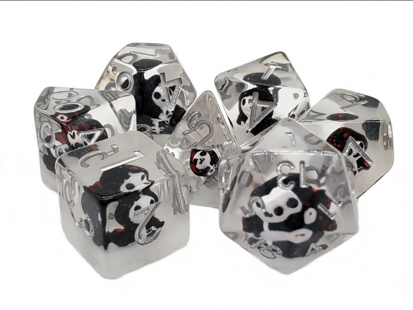 Old School RPG Dice Set: Infused Ghost - Black (7)
