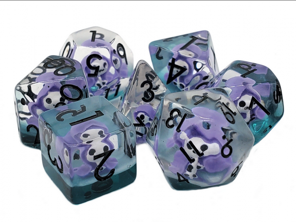 Old School RPG Dice Set: Infused Ghost - Purple (7)
