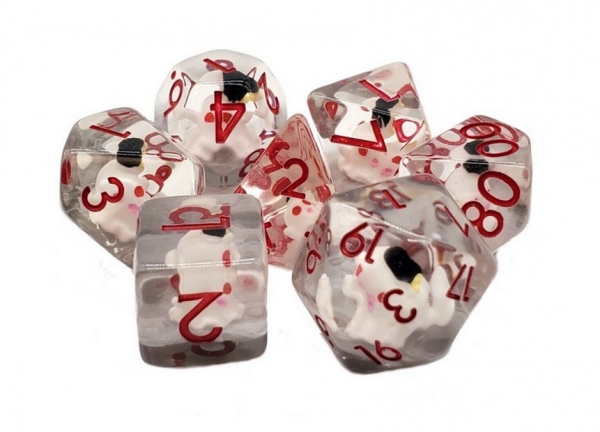 Old School RPG Dice Set: Infused Ghost - White (7)