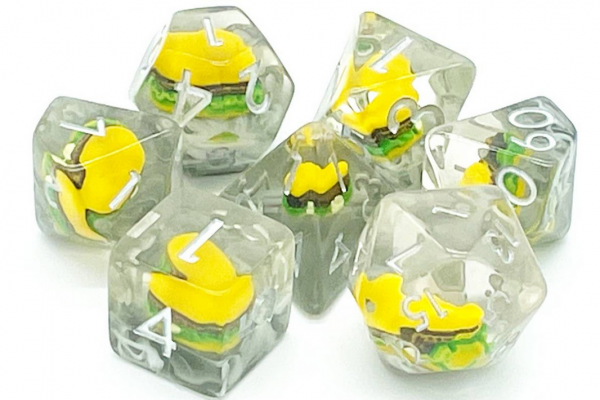 Old School RPG Dice Set: Infused - Hamburger Time! (7)