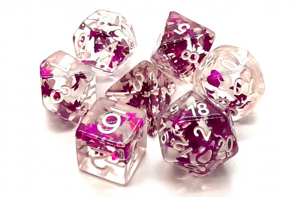 Old School RPG Dice Set: Infused - Purple Butterfly (7)