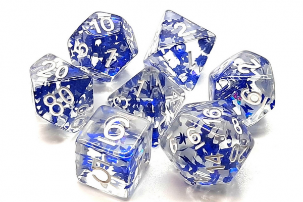 Old School RPG Dice Set: Infused - Sapphire Butterfly (7)