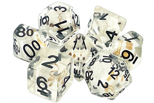 Old School RPG Dice Set: Infused - Skull w/ White (7)