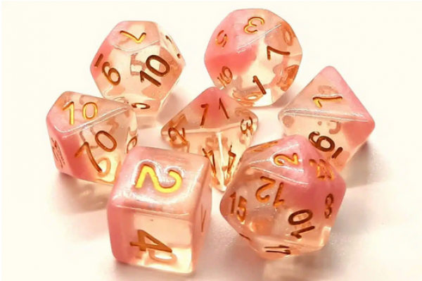 Old School RPG Dice Set: Luminous - Cherry Tree (7)