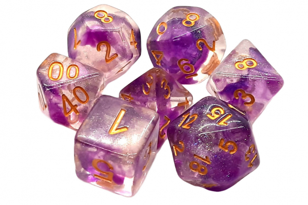 Old School RPG Dice Set: Luminous - Radiant Iris (7)