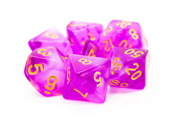 Old School RPG Dice Set: Nebula - Light Purple (7)