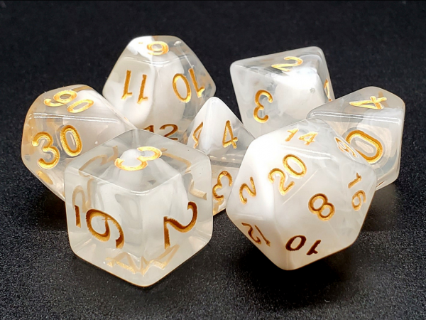 Old School RPG Dice Set:  Odyssey - White (7)