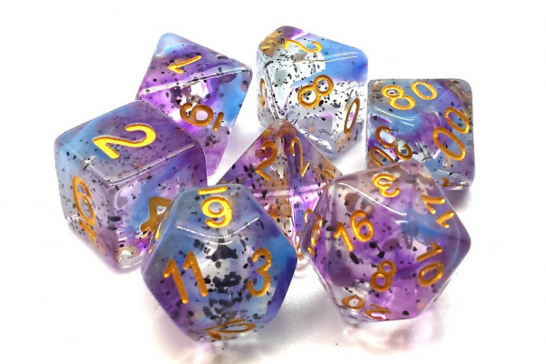 Old School RPG Dice Set: Particles - Volcanic Lightning (7)