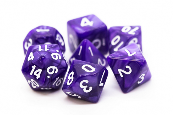 Old School RPG Dice Set: Pearl Drop - Purple (7)