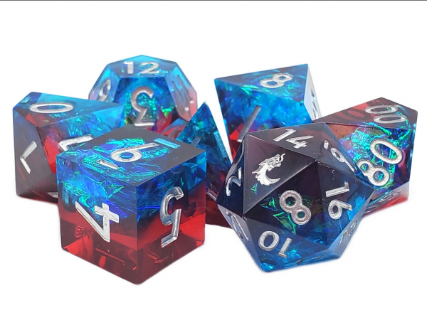 Old School RPG Dice Set: Sharp Edged Dice - American Hero (7)